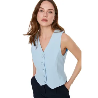 TRENDYOL Damen -Weste Blause Sweet Blue Buttoned Vest, Clear, Clear Blue, 40 EU