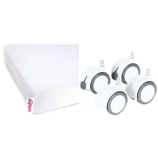 babybay Jersey Spannbetttuch Deluxe Doppelpack passend für die Modelle Maxi & Rollensatz Parkett/Rollen passend für alle babybay Modelle/vom Beistellbett zum Stubenwagen (weiß)