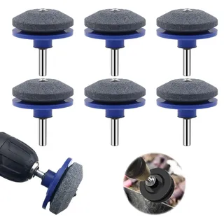 Tkxjry 6 Stück Schärfer für Gartengerät, 5CM Rasenmäher Messerschärfer, Messerschärfer Rasenmäher, Schärfer für Stumpfe Klingen von Rasenmähern, für elektrische Handbohrmaschine und Gartengeräte