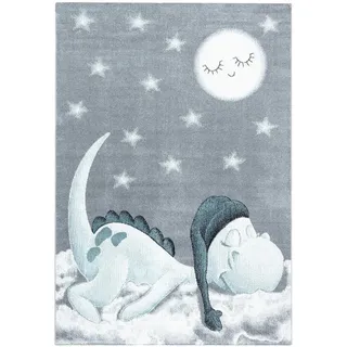 Ben'n'jen Kinderteppich , Blau , Textil , Dinosaurier , rechteckig , 140x200 cm , Oeko-Tex® Standard 100 , pflegeleicht , Teppiche und Böden, Teppiche, Kinderteppiche