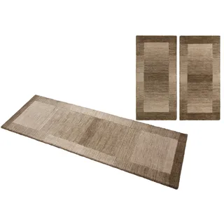 THEKO Bettumrandung THEKO "Gabbeh Super, Handweb, Teppich, Bordüre, reine Wolle" Gr. 14, braun, H:9mm, Obermaterial: 100% Wolle, Bettumrandungen, Bettvorleger, Schlafzimmer, Läufer-Set