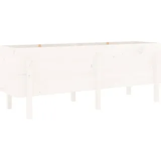 Hochbeet Weiß 160x50x57 cm Massivholz Kiefer - Weiß