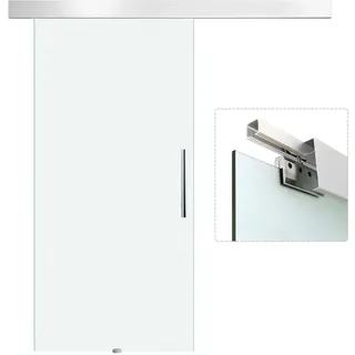 Homcom Glasschiebetür rechts 102,5 x 205 cm weiß