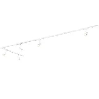Qazqa Modern Schienensystem Lampen Komplettset, Schienenbeleuchtung, Deckenstrahler, Deckenspot - Iconic Jeany - Weiß, 5-flammig, 200cm, Ideal als Küche lampe und Wohnzimmerlampe