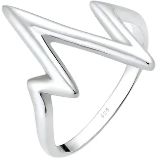 Elli Ring Damen Herzschlag Geo Look in 925 Sterling Silber