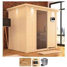 Bild Sauna »Bedine«, (Set), 9 KW-Bio-Ofen mit externer Steuerung beige