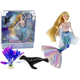 LEAN Toys 13903 Emily-Puppe (Meerjungfrau) mit Zubehör, grün - Grün