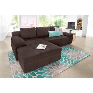 Home Affaire sit&more Ecksofa »Labene L-Form« wahlweise mit Bettfunktion und Bettkasten, auch als XXL-Variante, braun