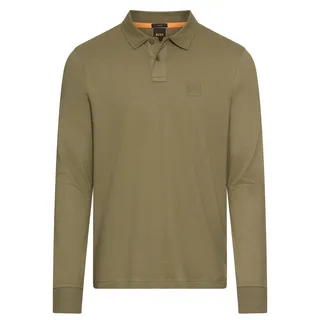 Poloshirt BOSS ORANGE "Passerby", Herren, Gr. 4XL, grün (open grün342), Jersey, Obermaterial: 95% Baumwolle, 5% Elasthan, körpernah hüftbedeckend, hoch geschlossener Ausschnitt, eingesetzt elastischer Bund, Shirts Poloshirt, mit BOSS-Logobadge