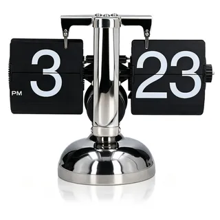 HERCHR Retro-Flip-Down-Uhr, Automatisches Umblättern Großer Zahlen, Mechanische Schreibtischuhr, Interne Zahnradbetriebene Digitaluhr Für Heimdekoration