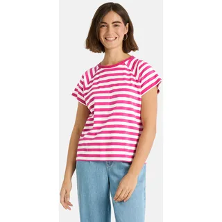 T-Shirt LIEBLINGSSTÜCK "TaraEP", Damen, Gr. M, lovely pink, Single Jersey, Obermaterial: 100% Baumwolle, gemustert, gestreift, mehrfarbig, hüftlang, Rundhals, Raglanärmel, Shirts T-Shirt, aus reiner Baumwolle, im Streifendesign