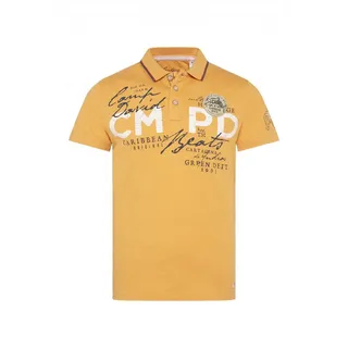 Camp David Poloshirt, mit Front- und Backprint, gelb