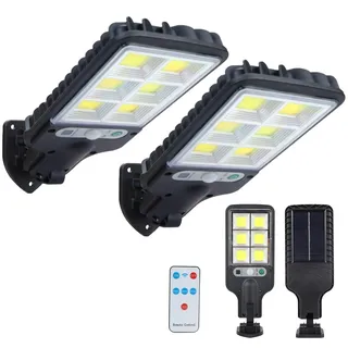 Ninonly Solarlampen für Außen mit Bewegungsmelder, 2 Stück Solarleuchten mit Fernbedienung, Wasserdichte Super Hell Solar Wandleuchte Aussen, LED Solar Lampe für Garten Hof Garage Draußen