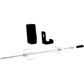 tepro Universal Grillspiess-Set für Batteriebetrieb aus Edelstahl mit 2 Fleischklammern, Handgriff und Verlängerung, Maße ca. 92 x 10 x 12 cm
