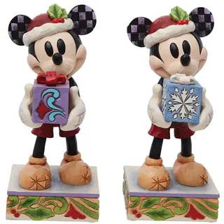 Jim Shore Enesco 6013060 Weihnachtsmann Mickey mit Geschenk, 15,6 cm