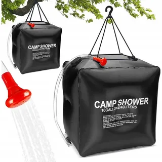 Korbi | Solardusche 40L - Campingdusche - Schwarz - Tragbar, Wetterfest, Ideal für Outdoor - Schwarz