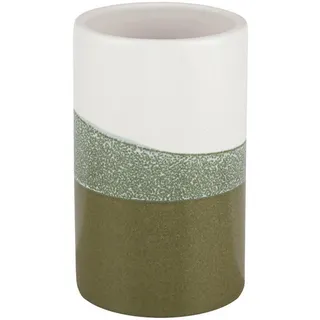 KLEINE WOLKE Zahnputzbecher , Grün , Keramik , Farbverlauf , 9.8 cm , Badaccessoires, Zahnputzbecher