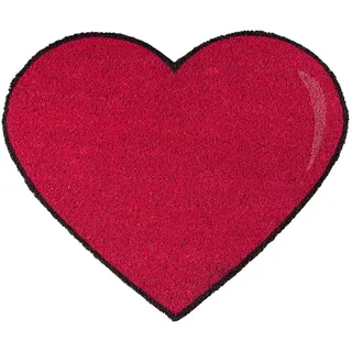 FISURA - Fußmatte außen Herz aus Kokosnuss mit Rutschfester PVC-Rückseite. Fußmattenformen für den Hauseingang. Größe: 60 cm x 50 cm x 1,5 cm.