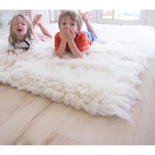 Steffensmeier Flokati 3000 Teppich Natur | original griechischer Hirtenteppich Hochflor | 100% Schurwolle aus Neuseeland, Größe: 90x160 cm