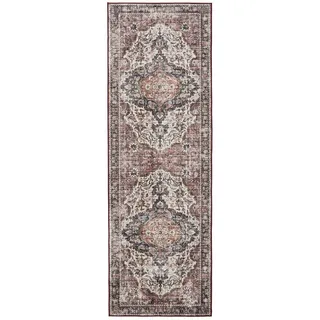 benuta Vintage-Läufer George waschbar 80x240 cm , Multicolor, Rot , Kunststoff , Vintage , Rechteckig , 80x240 cm , Oeko-Tex® Standard 100 , in verschiedenen Größen erhältlich, rutschfeste Unterfläche, waschbar , Teppiche und Böden, Teppiche, Teppichläufer, Läufer
