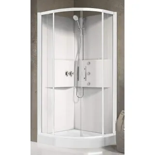 Novellini Media 2.0 R Hydro-Massage 90x90 CM Box Thermostat Durchsichtig Weiß