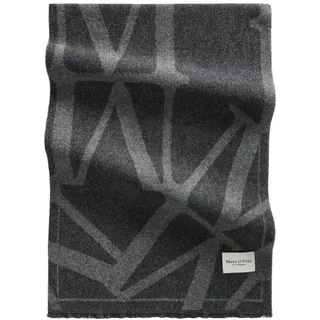 Marc OPolo Wollschal mit auffälligem Allover-Monogramm-Design, medium grau