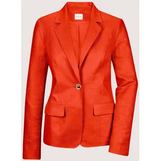 Jackenblazer MADELEINE "Blazer Leinenblazer", Damen, Gr. 38, orange (blutorange), Obermaterial: 100% Leinen LI., Modern, normal, Blazer Jackenblazer
