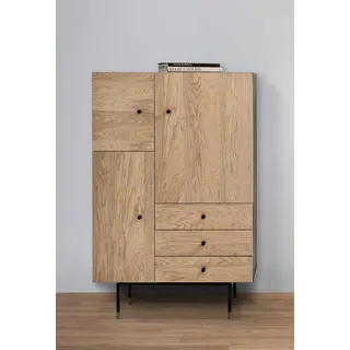 WoodMan Highboard 90 x 140 x 42 cm Schwarz