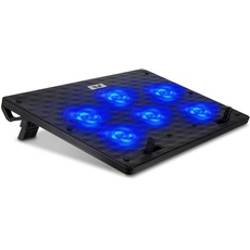 SK Notebook Laptop Kühler Gamer Cooler Ständer Kühlpad Pad Unterlage für 12-17 Zoll // 6X LED 80mm Lüfter, dünn & mobil