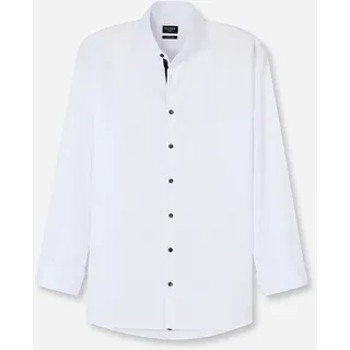 Langarmhemd OLYMP "No. Six", Herren, Gr. 40, N-Gr, weiß, Web, Obermaterial: 97% Baumwolle, 3% Elastolefin, sehr schmal, 2-Knopf-Manschette, Hemden Langarmhemd, Businesshemd, super slim, Royal-Kentkragen, unifarben