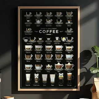 FOLLYGRAPH Kaffee Poster - 38 Ways to Make a Perfect Coffee (A2 (42x60 cm))
