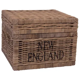Korbtruhe New England Korb Rattan Rattankorb Naturrrattan Geflecht - ca. 55 cm X ca. 42 cm X ca. 54 cm