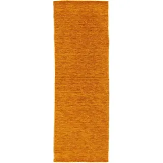 Kunstloft Wollteppich-Läufer Jamal Gelb 80x300 cm , Textil , Beton Optik , Rechteckig , 80x1 cm , Gots , pflegeleicht , Teppiche und Böden, Teppiche, Teppichläufer, Läufer