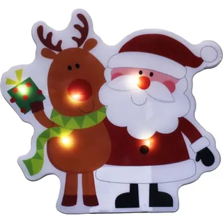 LED Nikolaus Fensterkleber, selbsthaftend & wiederverwendbar 17x15,7cm - Bunt