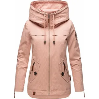 Navahoo Damen Jacke Frühling Herbst Übergangsjacke Print Parka Mantel Kapuze Wekoo Hellrosa Mit Print Gr: 38 - M - Rosa