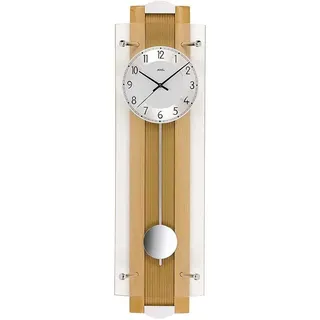 Wanduhr mit Pendel aus Holz und Aluminium