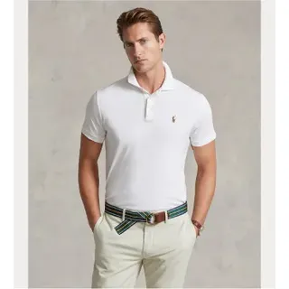 Polo Ralph Lauren für Herren. 710713130003 Custom Slim Fit Poloshirt weiß (S), Lässig, Baumwolle, Kurzarm