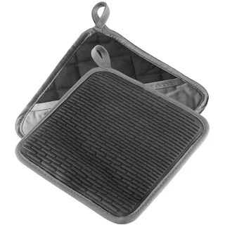 Westmark Topflappen – Praktische Topflappen für sicheres Arbeiten an Herd und Backofen, Küchenhandschuhe mit Hitzeschutz bis 250°C – Grau/Anthrazit