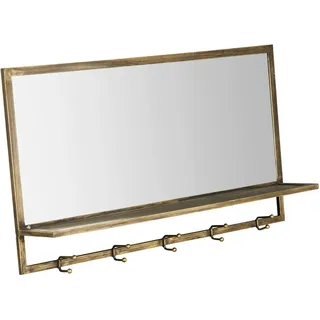 Livetastic Wandspiegel , Goldfarben , Metall, Glas, Holzwerkstoff , rechteckig , 80x43x12 cm , Fsc , Ablage , Garderobe, Garderobenspiegel