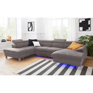 Cotta Wohnlandschaft »Komaris«, U-Form, B: 320 cm« mit Bettfunktion, Bettkasten & Licht,