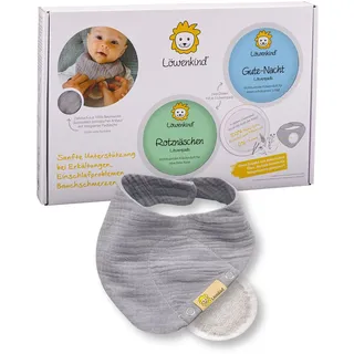 Löwenkind Einsteigerbox mit Halstuch 'Mini' Grau, Gute-Nacht und Rotznäschen Kräuter 2x5 St