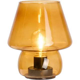 Ambia Home Led-Tischleuchte , Bernsteinfarben , Kunststoff, Glas , geometrisch , 8 mm , Laterne , 17 cm , RoHS, Ce , mit Schalter , Lampen & Leuchten, Innenbeleuchtung, Tischlampen