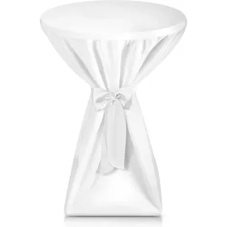 Beautissu Premium Stehtischhusse Ø 60cm Weiß