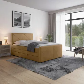 Mid.you Boxspringbett , Beige , Textil , Birke, Buche,Birke, Buche , Hartholz , H2 , 7-Zonen , Höhe ca. 20 cm , 120x200 cm , Federkernmatratze, Stoffauswahl, in verschiedenen Größen erhältlich, Härtegradauswahl , Holzmöbel, Holzbetten, Boxspringbetten Holz