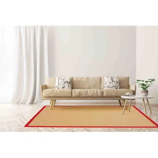 carpetfine Sisalteppich »Sisal , auch als Läufer erhältlich« rechteckig 5 mm Höhe mit farbiger Bordüre, Anti Rutsch Rückseite, viele Größen, Wohnzimmer carpetfine B : cm 1 Stk.
