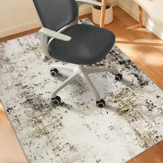 Homcomodar Bodenschutzmatte 90x120cm Bodenschutzmatte Bürostuhl Schreibtischstuhl Unterlage für Hartboden rutschfeste Schreibtisch Teppich für Bürostuhl(Grau Braun)