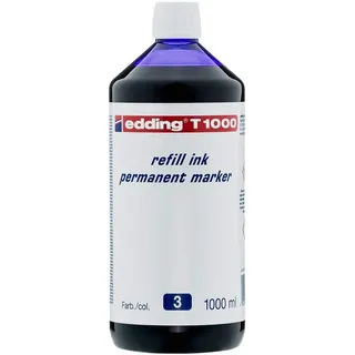 edding T 1000 Nachfülltinte Permanentmarker - blau 1000 ml - zum schnellen Nachfüllen von fast allen edding Permanentmarkern