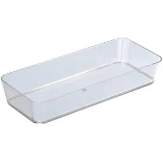 WENKO Ablage Candy, praktische Badablage für Badaccessoires, Aufbewahrung & Organisation in Bad und Gäste-WC in elegantem Design aus hochwertigem Kunststoff, BPA-frei, 24 x 10 x 4 cm, Transparent