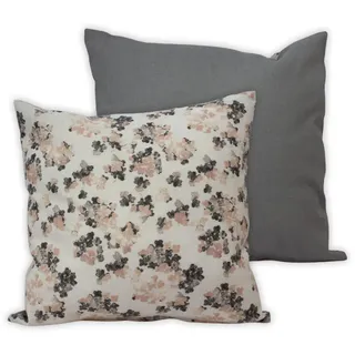 HOME ELEMENTS Kopfkissenbezug 40 x 40 cm, Blumen - Rosa