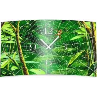Dschungel Spinnennetz Designer Wanduhr modernes Wanduhren Design leise kein ticken dixtime 3D-0094 - Grün